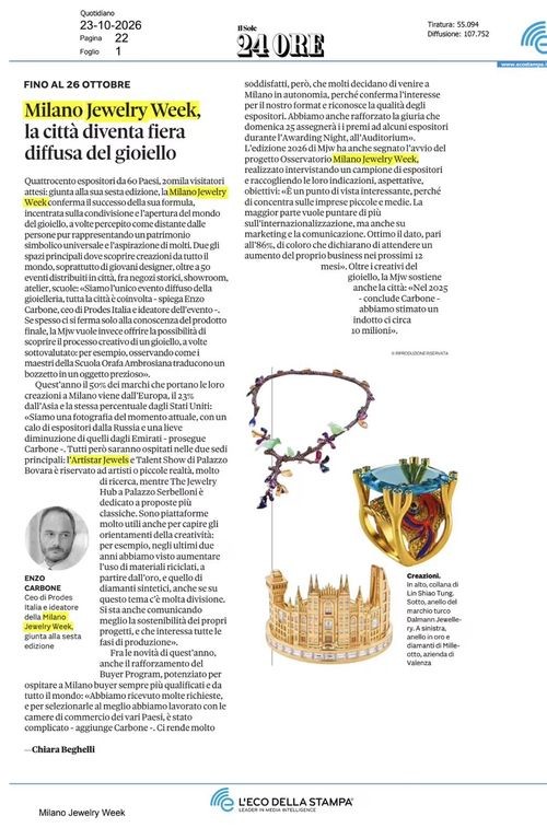 The prominent Italian financial newspaper *Il Sole 24 ORE*